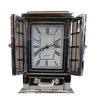 Silver Plated Solid Brass Mini Clock - Elegant Timepiece for Home Decor -!