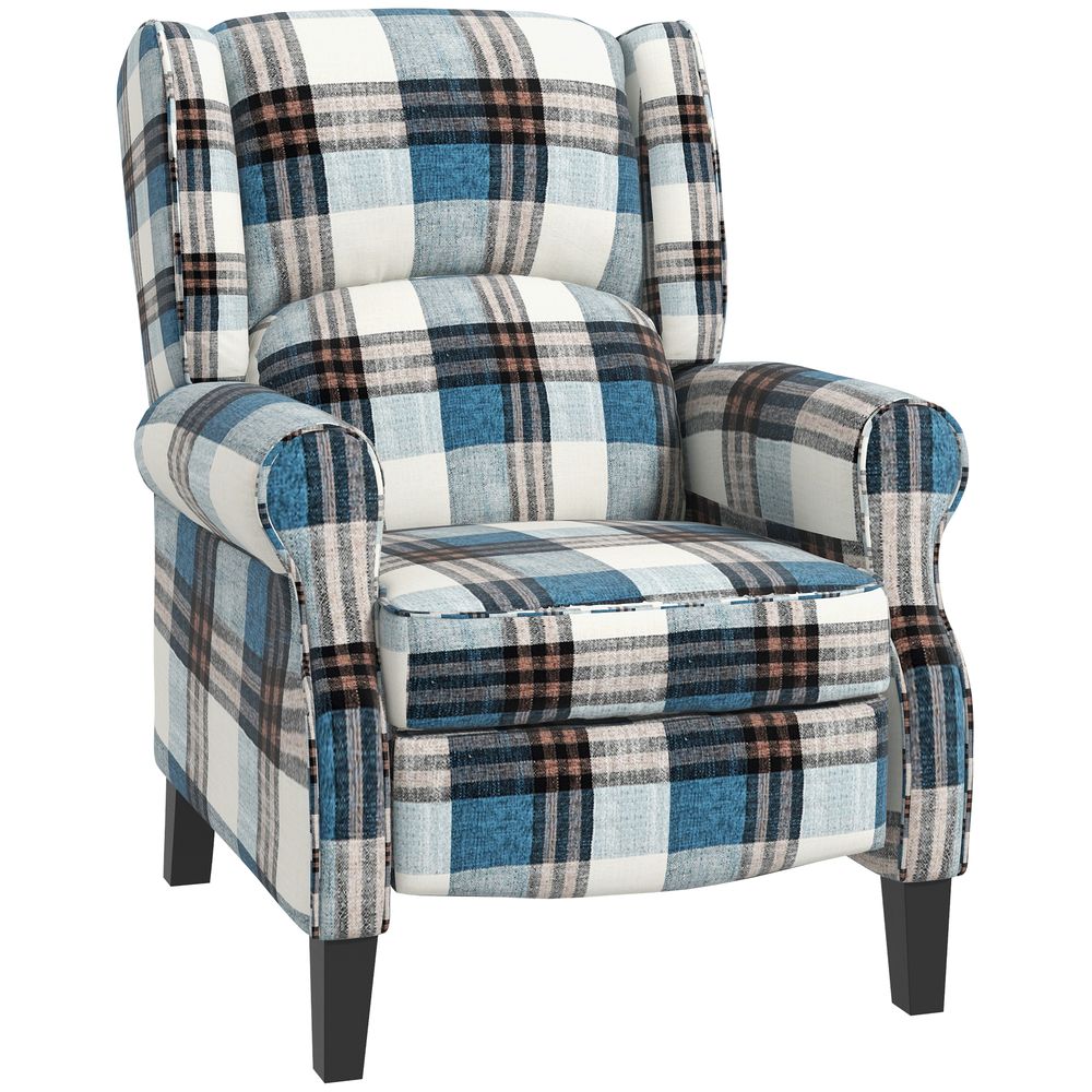 Recliner Chair for Living Room Wingback Chair with Padded Armrest Blue