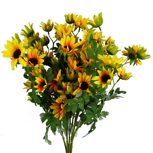 Pack of 6 x 70cm Artificial Yellow Flower Spray