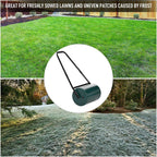 30cm Metal Lawn Roller-Deep Green - Flatten Your Garden with Ease