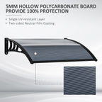 Door Canopy Awning Outdoor Window Rain Shelter Cover 100 x 75cm
