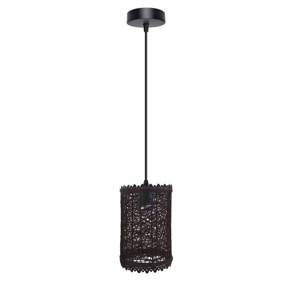 Vintage Wicker Rattan Pendant Light - Handmade, Adjustable, E27 Base - for Living Room, Dining Room, Cafe, Bar