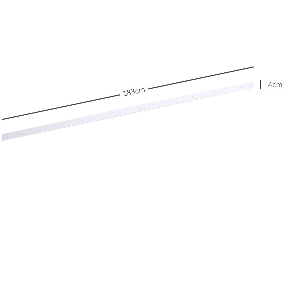 Steel Sliding Door Track Kit - 6ft, White