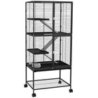 Premium 136cm Rolling Small Animal Cage - 3 Doors, Storage Shelf, Ideal for Ferrets & More!