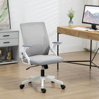 Mesh Office Chair for Home with Lumbar Support, Flip-up Arm, Wheels