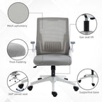 Mesh Office Chair for Home with Lumbar Support, Flip-up Arm, Wheels