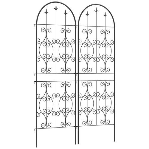 Set of 2 Metal Garden Trellis, Outdoor Trellis Panels, 150 x 50 cm