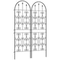 Set of 2 Metal Garden Trellis, Outdoor Trellis Panels, 150 x 50 cm