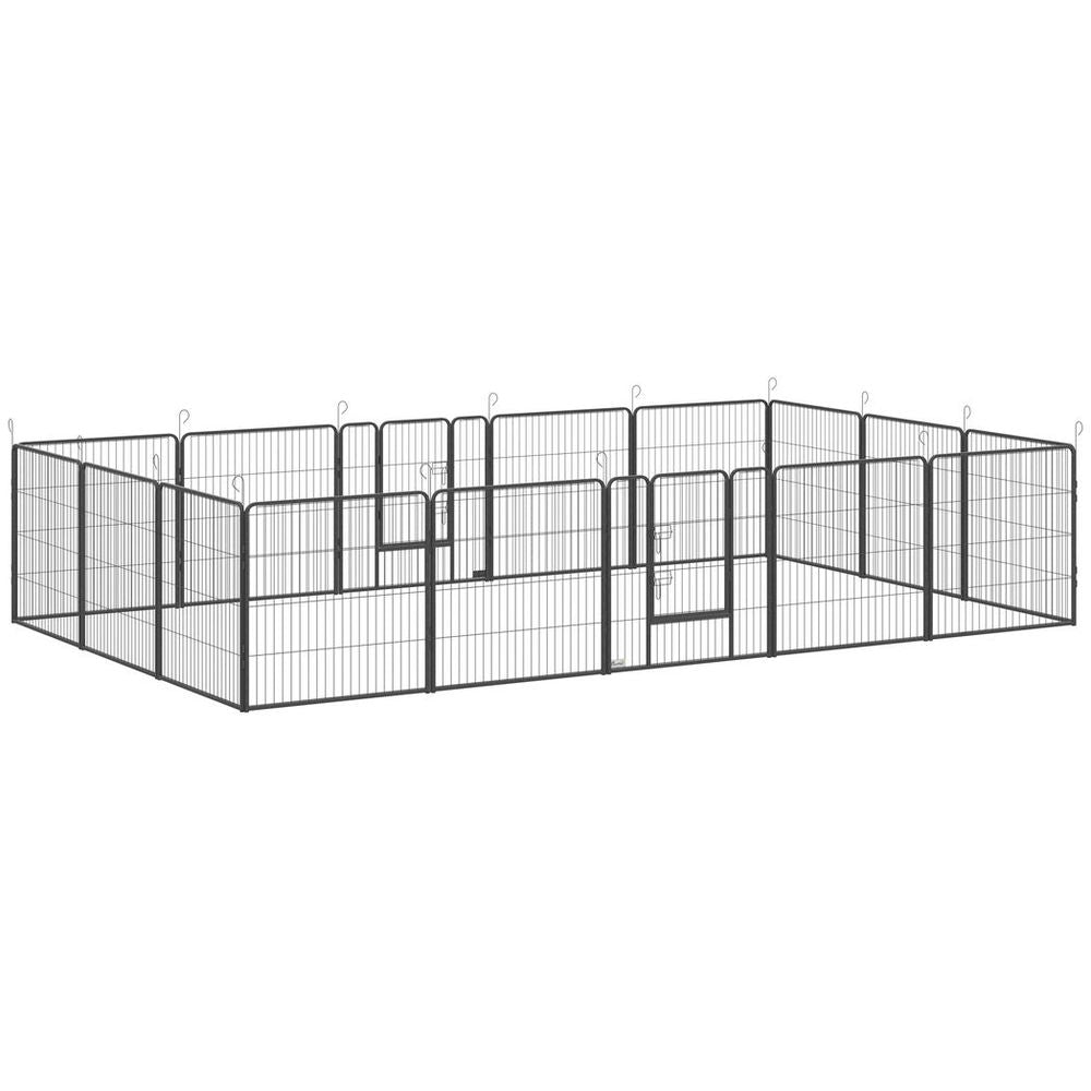 16 Panel Puppy Play Pen for Small & Medium Dogs - Heavy Duty & Spacious - 80Hcm