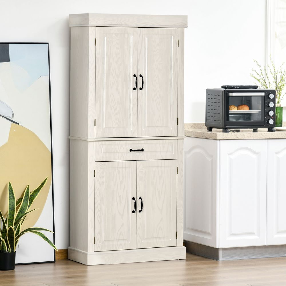 180cm Kitchen Pantry Storage Cabinet Server Food Organizer, White