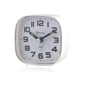 Petite Bedside Quartz Alarm Clock - White.4 in White