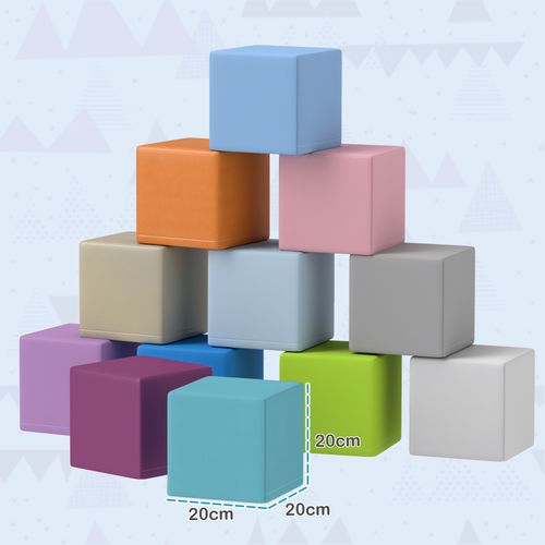 12 PCs Soft Play Blocks Soft Foam Toy Blue