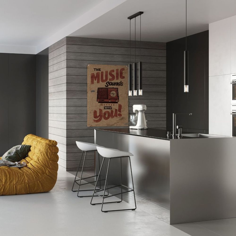 Modern Pendant Lamp - Steel & Glass - G9 - Stylish Design