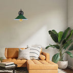 Vintage Green Wall Light Fixture, Cone Shape Shade, E27 Base, Dimmable, 3 Year