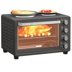 28L Countertop Toaster Oven with 2 Hot Plates, Grill, Roast, Bake