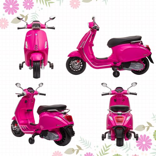 Vespa Licensed 12V Kids Electric Motorbike w/ 2 Training Wheels