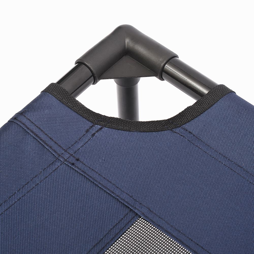 Dog Cat Puppy Pet Elevated Raised Cot Bed Portable Camping Basket - Blue (Medium)