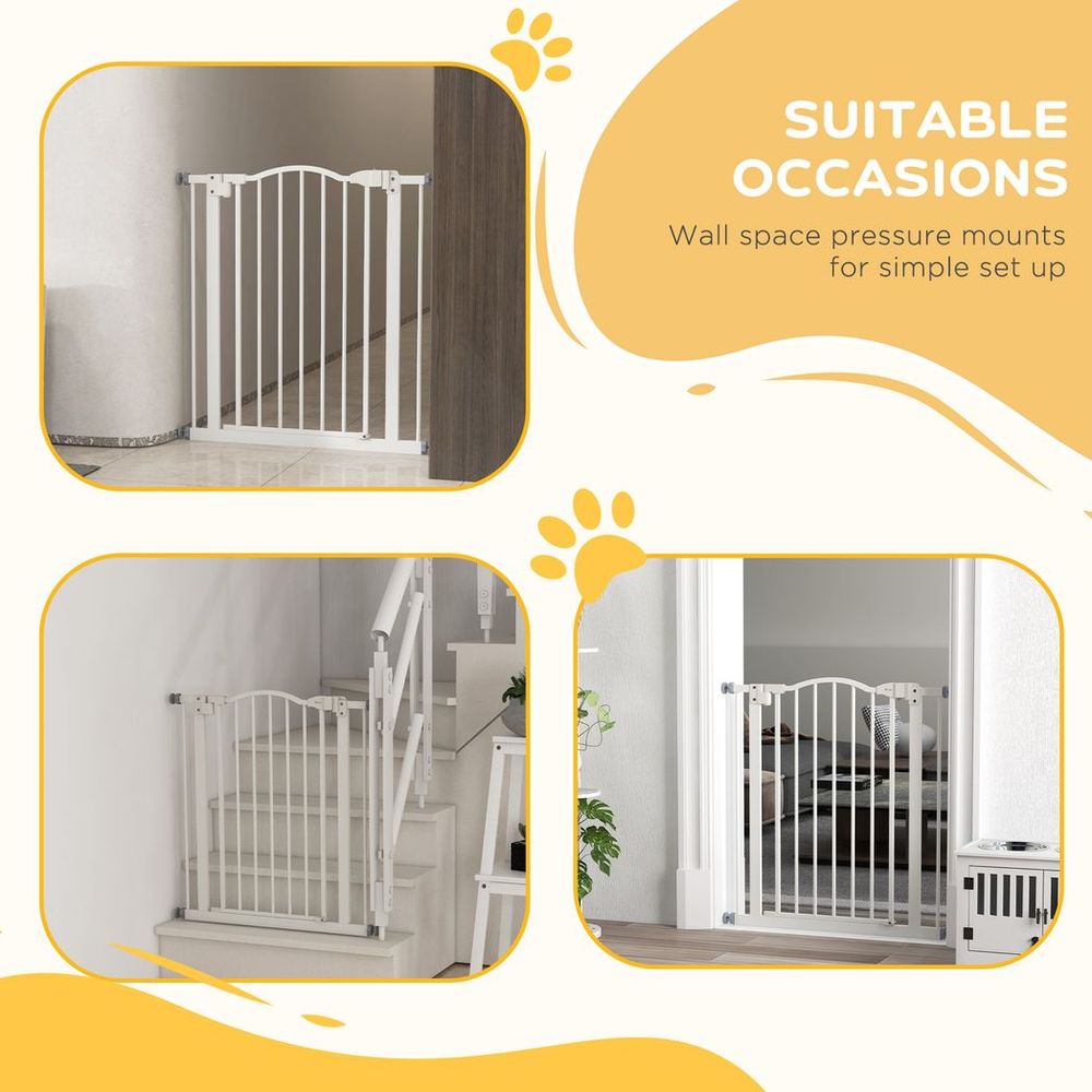 74-80cm Adjustable Pet Gate Barrier- Auto-Close, Metal