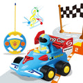 RC RACING CAR: My First Remote Control - Bright, Colorful, Cool Lighting & Music - Removable Car Driver - Non-toxic ABS - Gift Blue