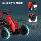 Children Pedal Go Kart with Adjustable Seat, Handbrake - Red