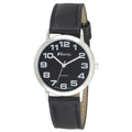 Mens Basic Black Dial Black Leather Strap Watch.1A