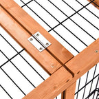 Wooden Rabbit Hutch Detachable Pet House with Openable Run & Roof