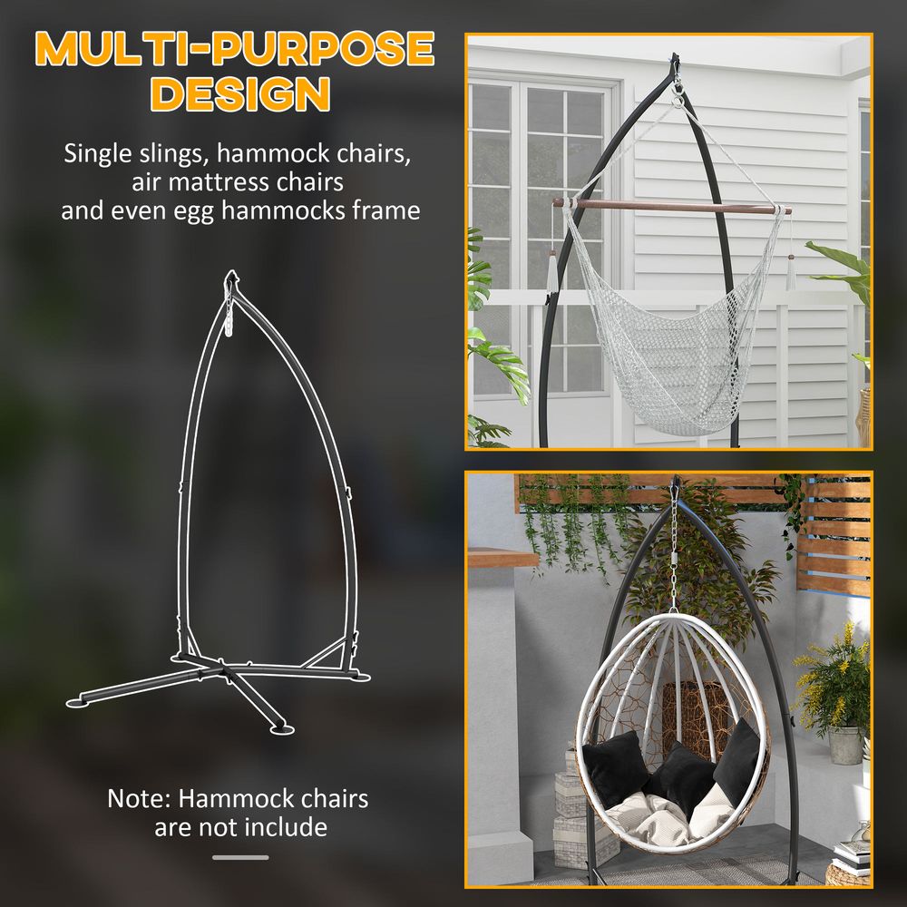 Metal Hammock Chair Stand - Black, Stand Only