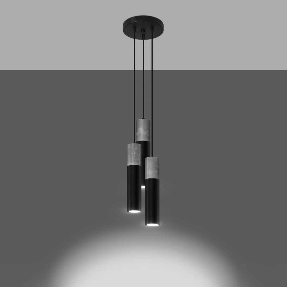 Pendant lamp Steel, concrete Borgio modern Design GU10 in Steel