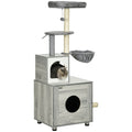 Cat Litter Box Enclosure + House + Bed + Scratching Posts + Platform