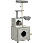 Cat Litter Box Enclosure + House + Bed + Scratching Posts + Platform