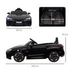 Audi RS e-tron GT Licensed 12V Kids Electric Ride on W/ Remote, Black