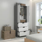 Grey 2 Door Wardrobe - 3 Drawer - Hanging Rod - Bedroom Storage