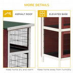 54" Two Floor Wooden Rabbit Hutch Small Pet Animal House Cage for Indoor and Outdoor