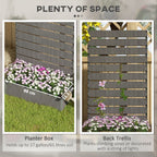 Raised Garden Bed with Trellis Standing Patio Planter Box Dark Grey