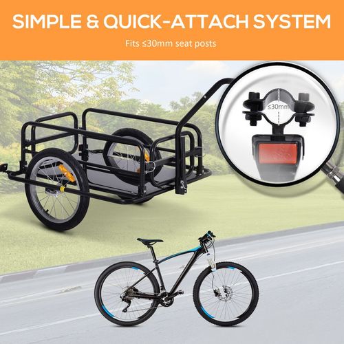 Folding Bicycle Cargo Storage Cart and Luggage Trailer with Hitch
