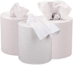 ASPECT Kitchen Rolls Centrefeed (6 Rolls, White) - 2 Ply Embossed Pattern Paper Towels - Strong and Absorbent Tissue Paper - UK Supplier - Wipe Away - for Commercial & Kitchen Use