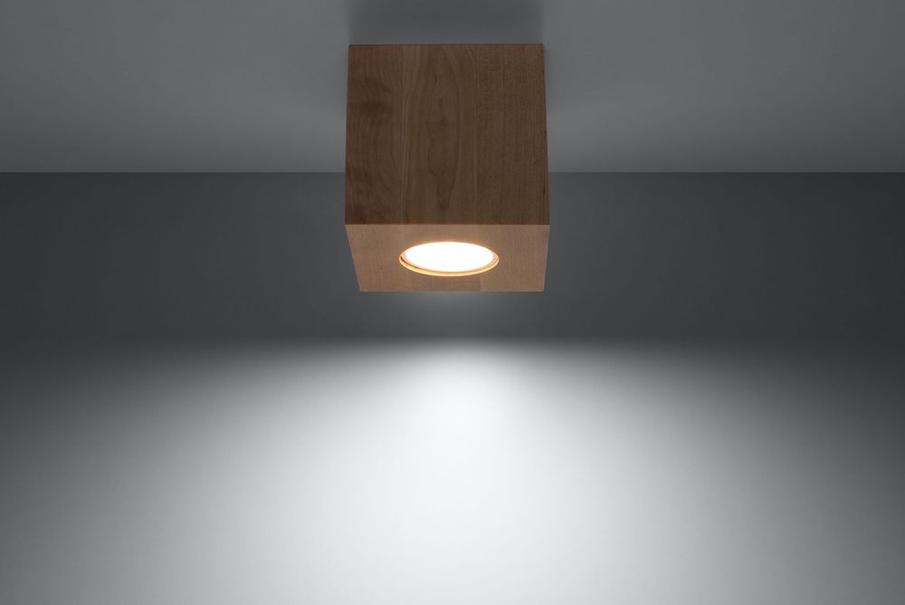 Natural Wood Boho LED Ceiling Lamp - GU10