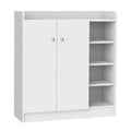 Shoe Storage Cabinet - Adjustable Shelves, Sleek White Design