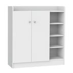 Shoe Storage Cabinet - Adjustable Shelves, Sleek White Design