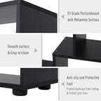 178cm 8-Shelf Bookcase Melamine Black Foot Pads - Multipurpose 8-Grid