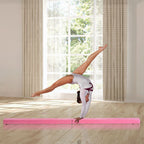 Balance Beam Trainer: Foldable, Pink Suede Gymnastics Equipment for Home., versatile, and safe