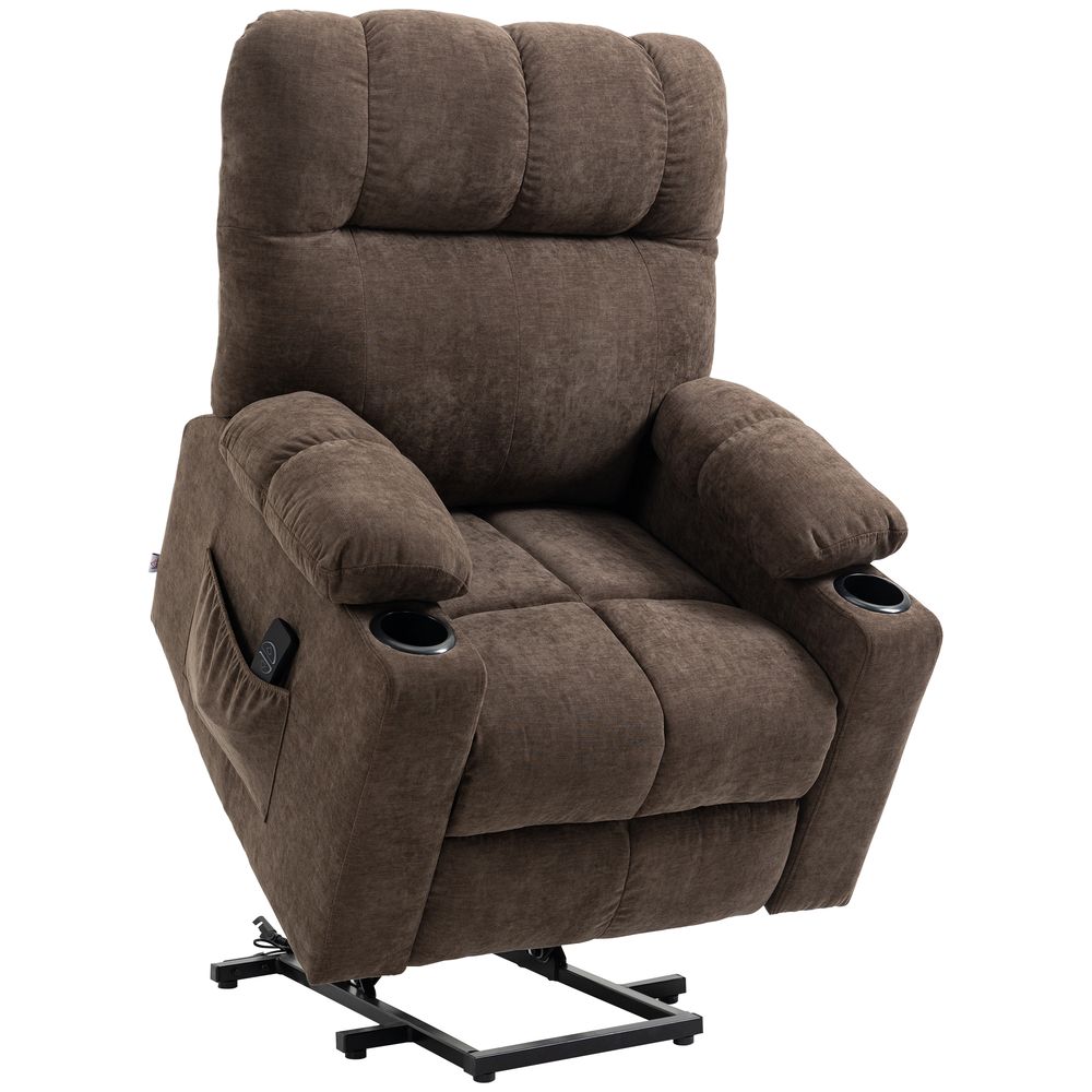 Heavy Duty Riser and Recliner Chair Lift Chair for the Elderly, Brown