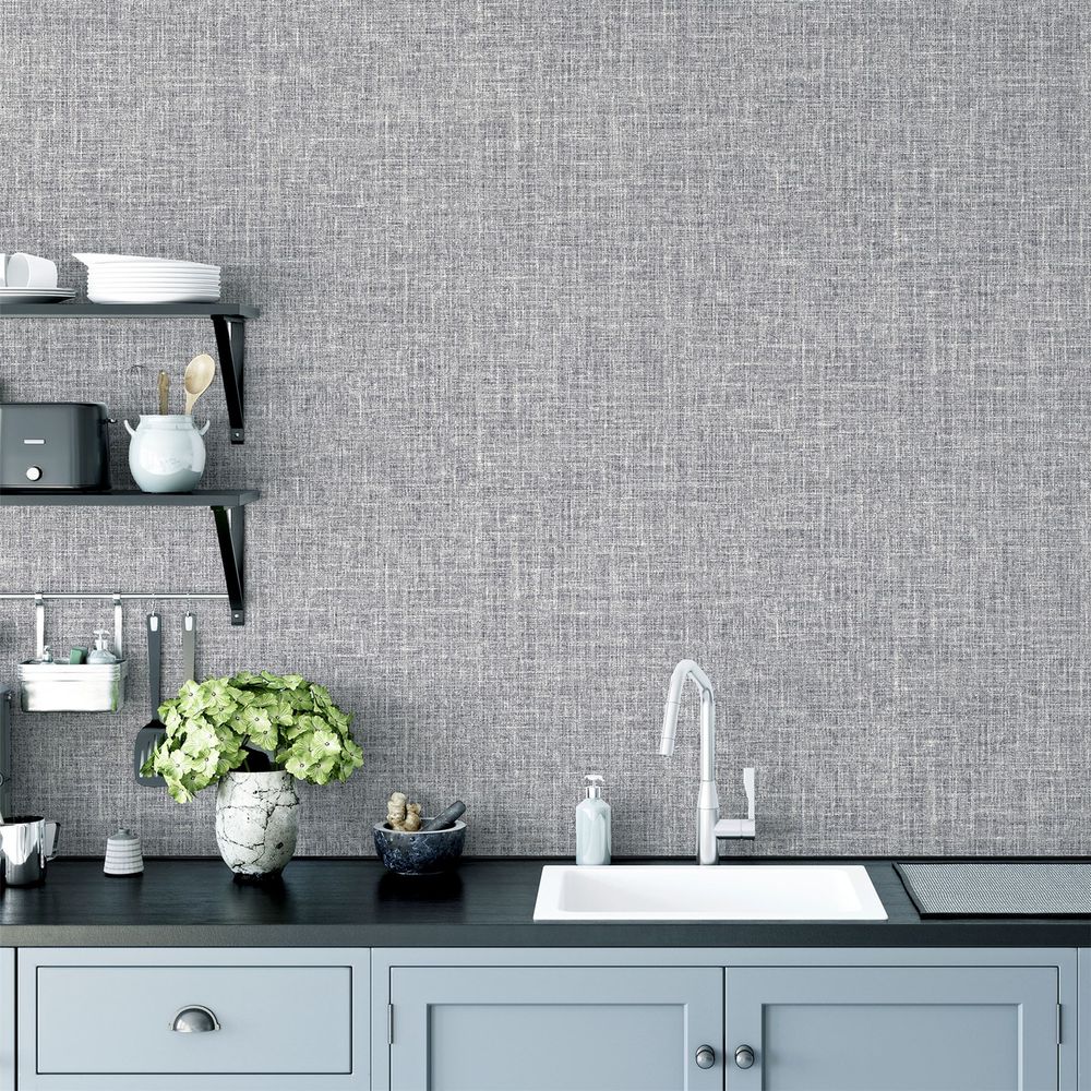 Luxurious Hessian Mid Grey Rugs - Stylish