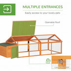 Wooden Chicken Run with Nesting Box, Openable Roof for 4-8 Chickens Ducks