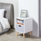 Scandi Nordic Style Bedside Table With Drawer: Classic, Sturdy, Extra Storage - for any Bedroom!