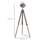 65L Wood/Bronze Tripod Floor Lamp - Adjustable Height & Shade - Stylish Home Decor