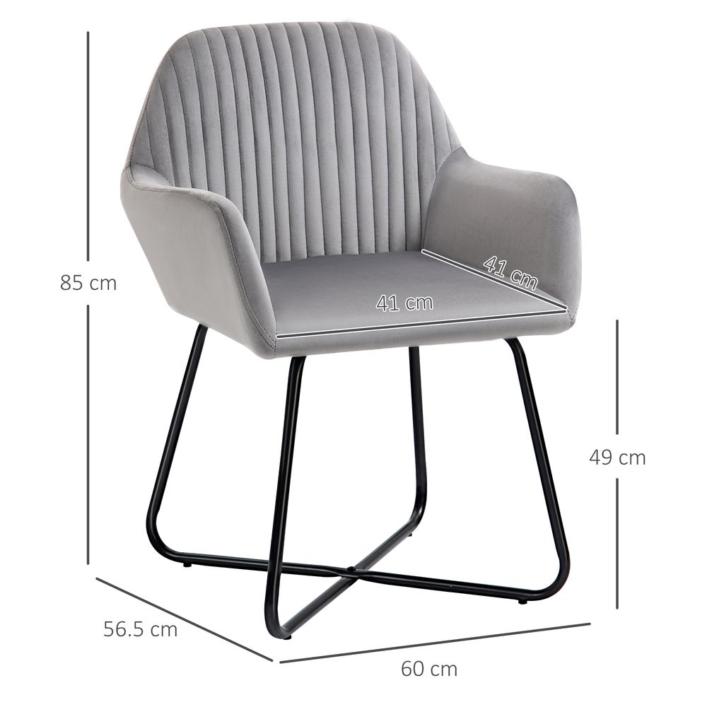 Comfort Grey Velvet Accent Chair: Modern Design, Metal Base, Upholstered Lounge Armchair - Shop Now!
