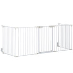 5-Panel Dog Playpen | Pet Gate | Indoor Stair Barrier | Walk Through Door | White