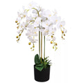 Deluxe 85cm Artificial Bush Orchid - White