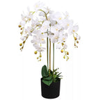 Deluxe 85cm Artificial Bush Orchid - White